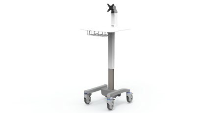 The Togo-10F is a manually height-adjustable display cart that offers a large work surface.